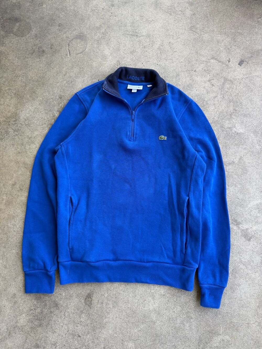 Lacoste Quarter Zip Pullover Sweatshirt Blue Size FR 4 US M